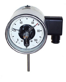 FP - Typenreihe, BIMETALLTHERMOMETER NG 100, SCHALTKONTAKT, ANSCHLUSS UNTEN/R&Uuml;CKSEITIG - Datenblatt T3-025 von LABOM