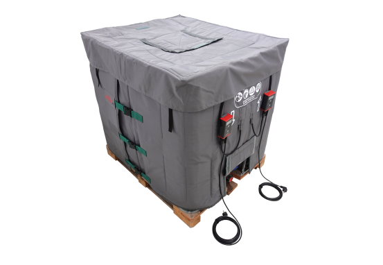 Containerheizer Typ WOCP, F&uuml;r IBC-Container mit 1000 Litern geeignet. 